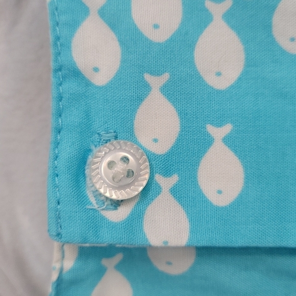 Carter's Turquoise Blue & White Fish Dress & Matching Diaper Cover 24 MOS - Picture 8 of 12